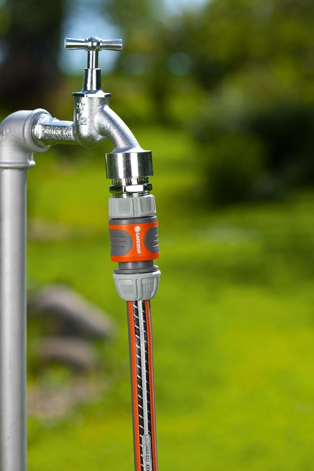 Gardena 13 mm (1/2 tum) och 15 mm (5/8 tum) slanganslutning: Push-in koppling för slangände, urtag för fastspänning, enkel montering, förpackad (18215-20)