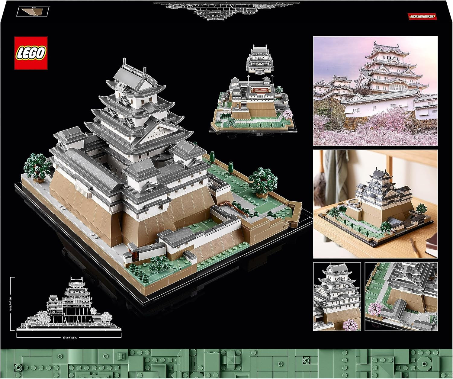 LEGO Architecture Himeji Castle, Vuxen Model Kit, Landmark Collection, Creative Gardening and Japanese Culture Fan Set med Cherry Blossom Tree, Present till honom och hennes 21060 byggset Besuche den LEGO-Store