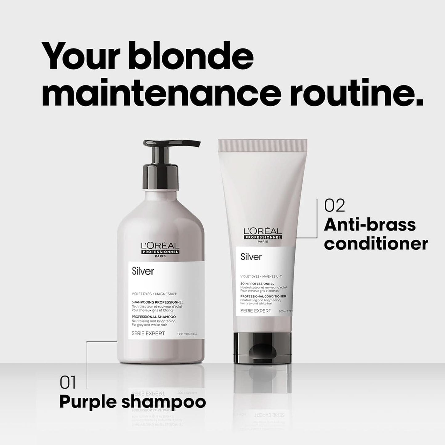L'Oréal Professionnel Serie Expert Silver, Schampo, 500 ml Dusch och bad Naty Shop
