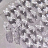 Aurora Muschel Schmetterling Nagelsticker Weiß Schmetterlinge Nageldekal Gelee Relief Butterfly Nagelaufkleber Y2K Butterflies Nagel Sticker Nägel Nageldesign Nagel Zubehör Nail Art Stickers Nailart
