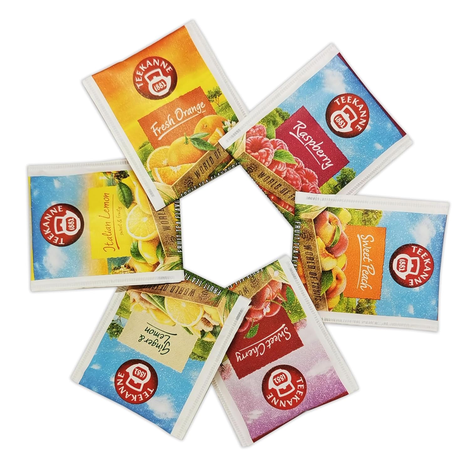 Teekanne World of Fruits (NY UTGÅVA) - Box med urval av fruktteer - 6 smaker * 5 tepåsar