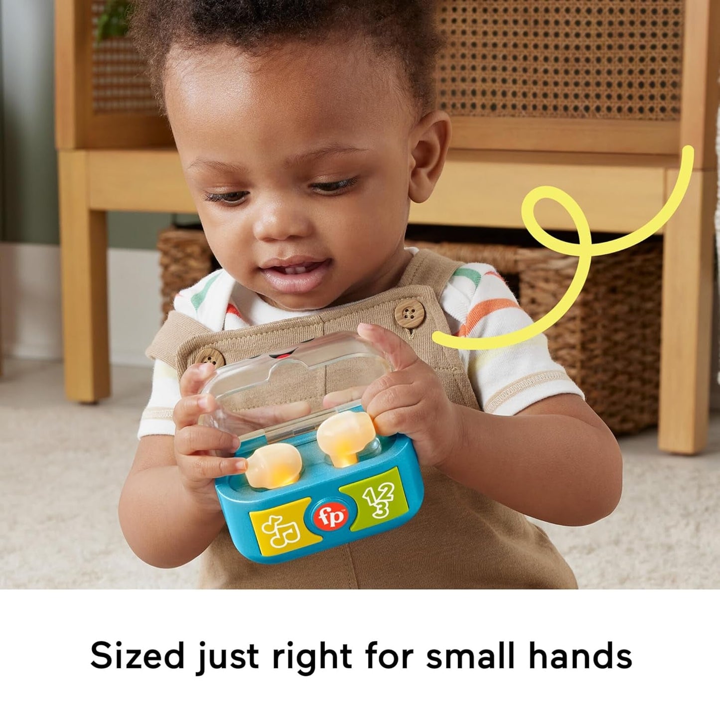 FISHER-PRICE Roligt lärande och lek med lekproppar - Interaktiva öronproppar med roliga lampor, lärande sånger och finmotoriska aktiviteter, 20+ sånger och meningar, 6 månader och uppåt, HWY45 Baby Toys Naty Shop