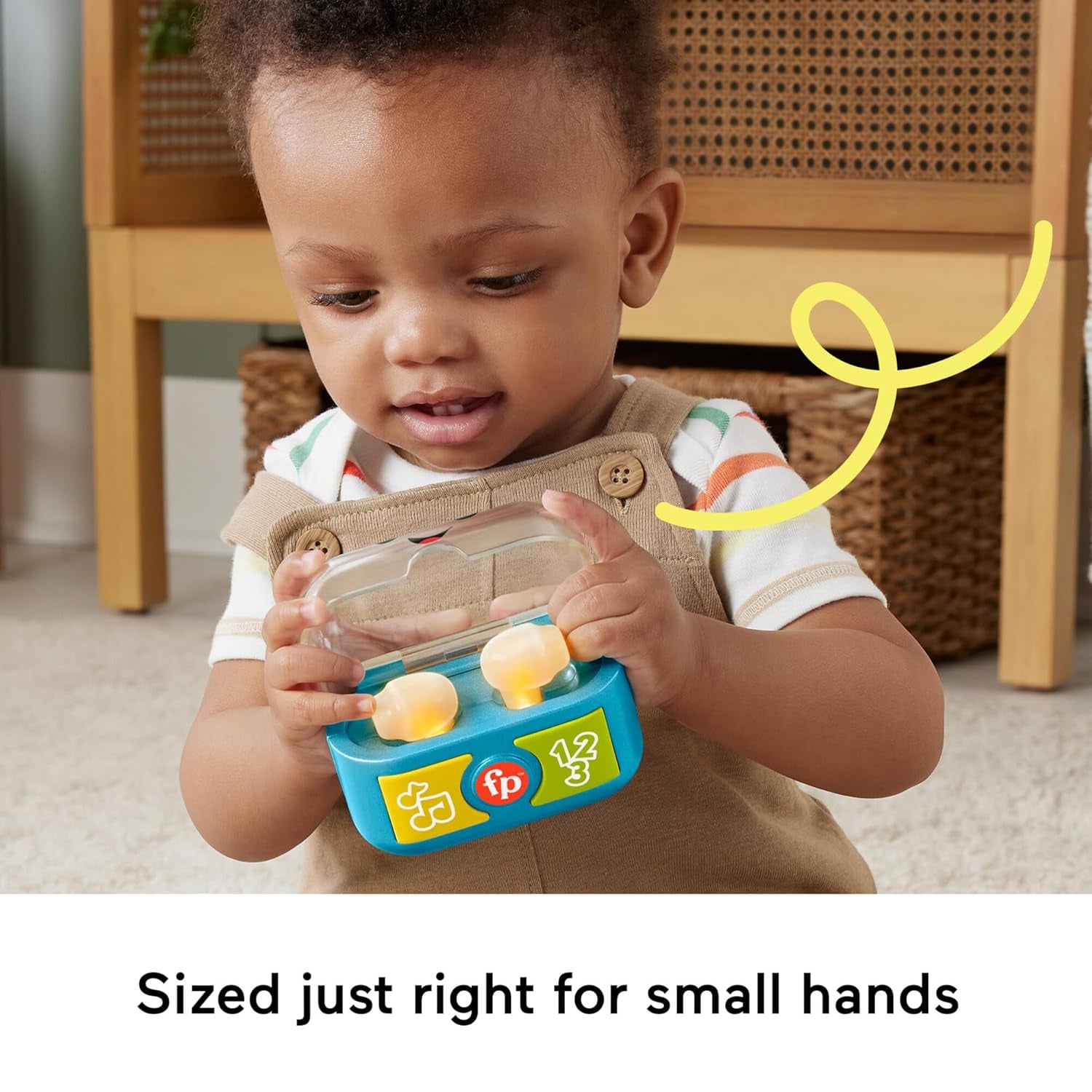 FISHER-PRICE Roligt lärande och lek med lekproppar - Interaktiva öronproppar med roliga lampor, lärande sånger och finmotoriska aktiviteter, 20+ sånger och meningar, 6 månader och uppåt, HWY45 Baby Toys Naty Shop