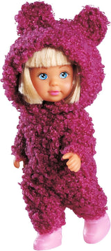 Simba Evi Love Cute Teddy, Spielpuppe i süßem Teddy Onesie, 12cm, ab 3 Jahren