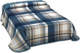 MANTAS MORA Tryckt filt, stor volym, 100% polyester, 450 G/M², mjuk, för höst/vinter, Design Harmony K60, 260 X 240 cm, för sängar med 160/180 cm, blå Täcken och täcken Naty Shop Blue 260X240Cm 160m De 160m Cam