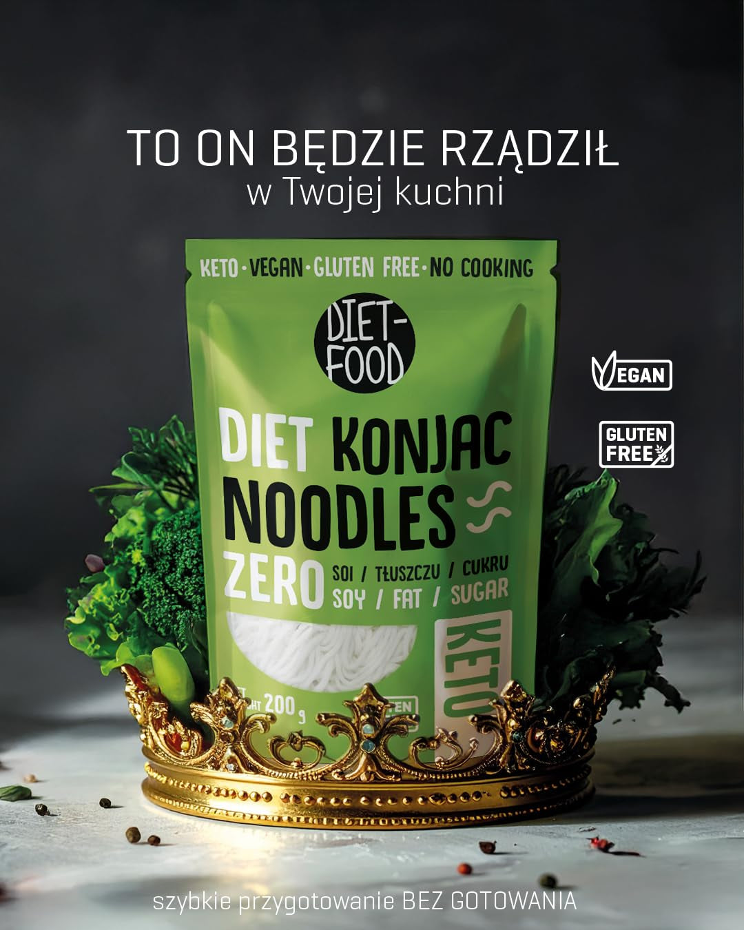 Diet Shirataki Nudlar | Lågkolhydrat konjacnudlar | 200 gram vegansk måltid lågkalori, fettfri, sojafri, glutenfri, vattenlösliga dietnudlar