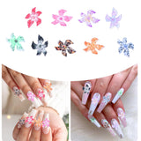 50 st 3D Blumen Nägel Nail Charms Bunt Gelee Weich Kleber Lilie Flower Blume Nagel Hibiscus Zubehör Nageldesign Eis Kristall Geprägt Farbverlauf Lilien Für Mädchen Frauen Diy Basteldekoration