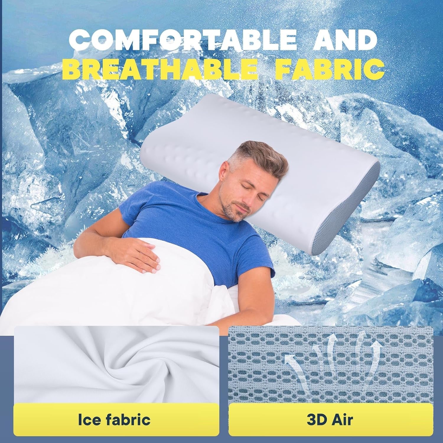 Smärtstillande i nacken Kylning Nackkudde Memory Foam Sovkuddar Livmoderkudde för nacke och axelvärk Ergonomisk sängkudde Nackstödskudde för mage Ryggslipare Ortopediska livmoderkuddar Naty Shop