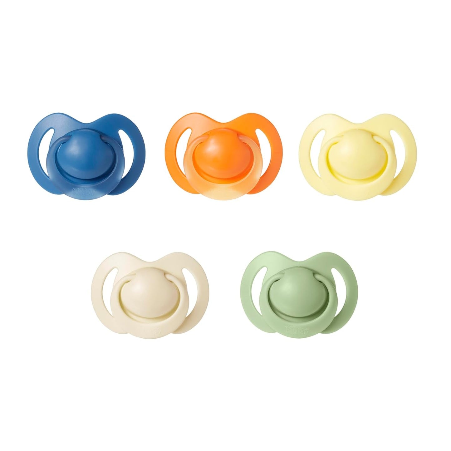 Nuby – Set med 5 mjuka ortodontiska nappar och nappar i silikon | 3 modeller för dag och natt | 2 modeller som lyser i mörkret | BPA-fri | Bröstliknande form | För 18-36 månader