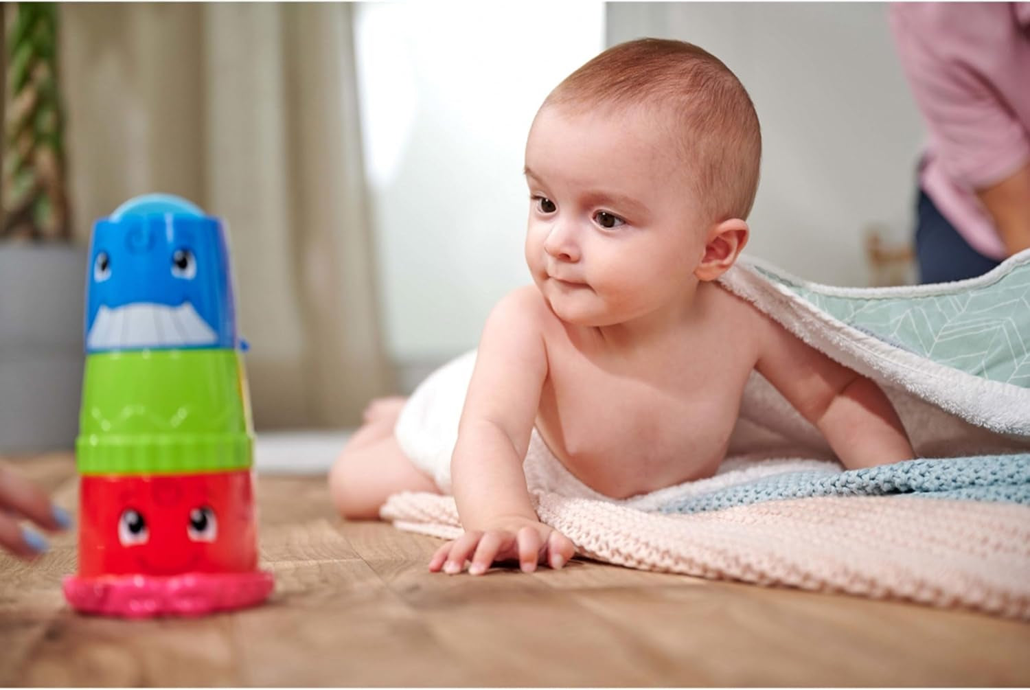 Simba 104010183 - ABC hink med stapelbart glas, hink och färgat glas med bäck och vattenhjul, 3 stycken, 23cm, från 12 månader Baby Toys Naty Shop