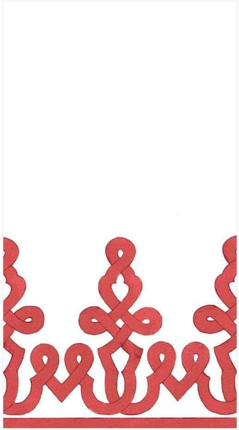 Dessin Passementerie pappersservetter, linne, röda, 12 st per förpackning