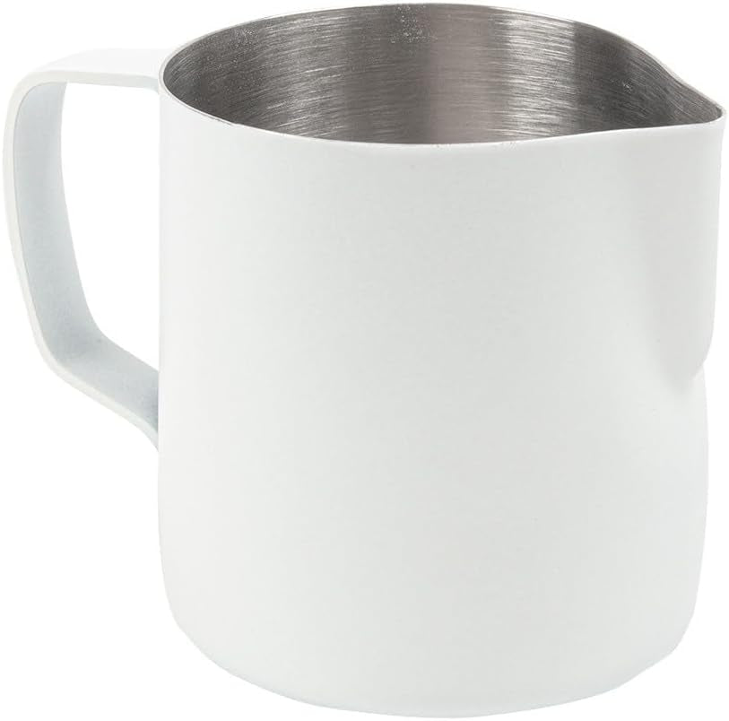 Mjölkmugg utan lock, 350 ml, vit, rostfritt stål