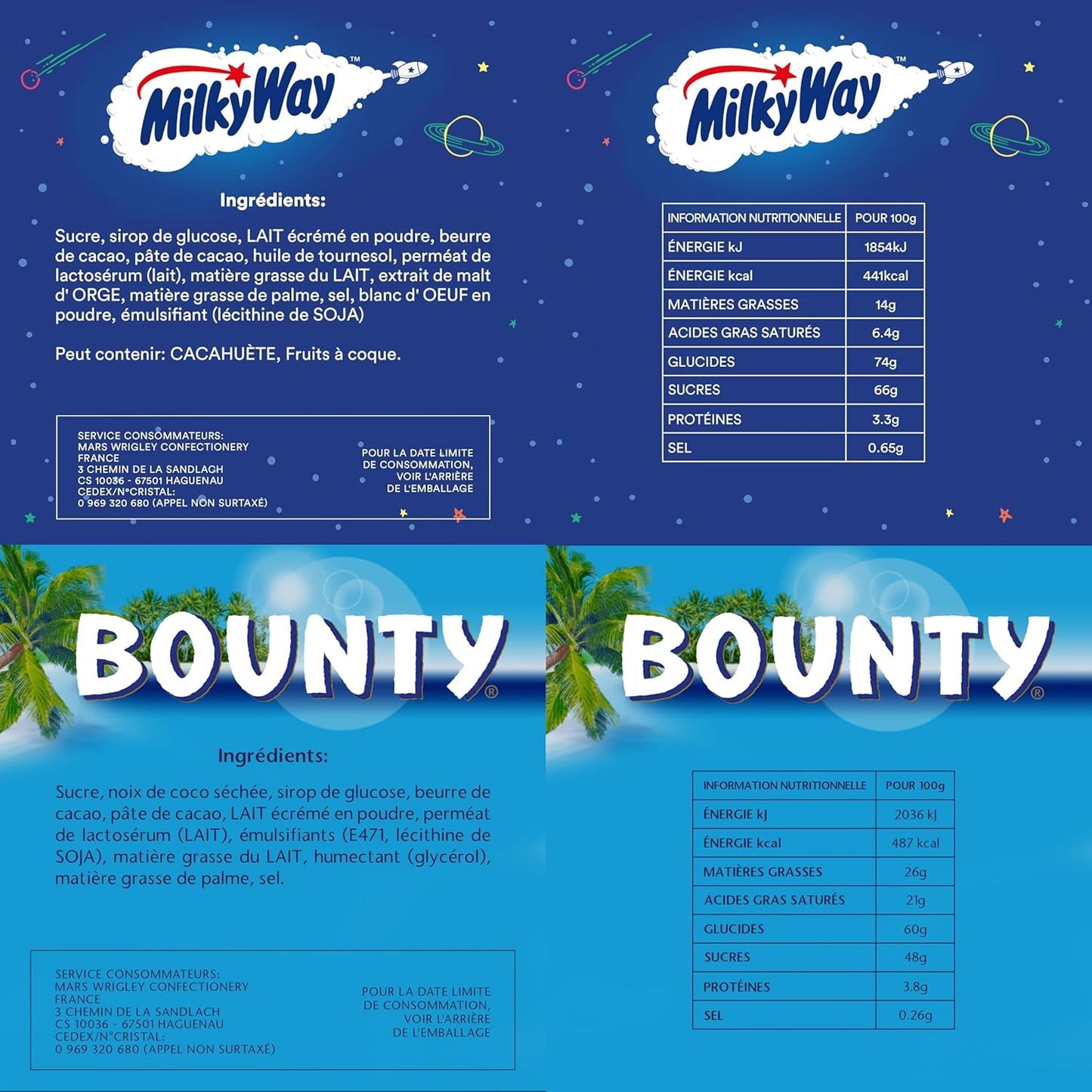 Mixed Minis, Snickers, Bounty, Twix, Milky Way, Choklad Bulk Pack, One Pack (1 x 400g) (Pack om 5)