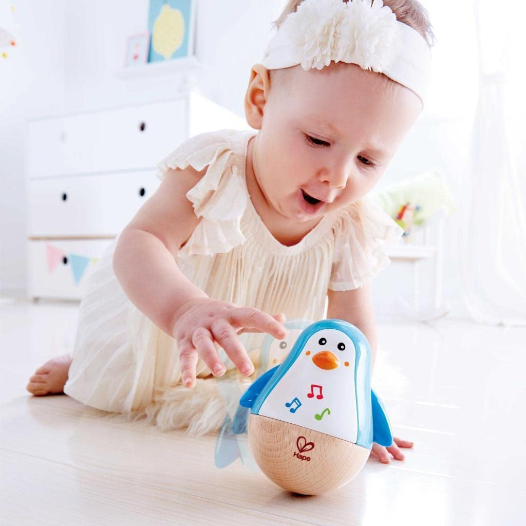 Baby Einstein Magic Touch musikalisk leksak med trätrumma för 6 månader och uppåt & Hape Penguin Musical Wobbler, färgglad vinklar melodi, Roly-Poly Toy för 6 månader och uppåt Bebe Toys Naty Shop