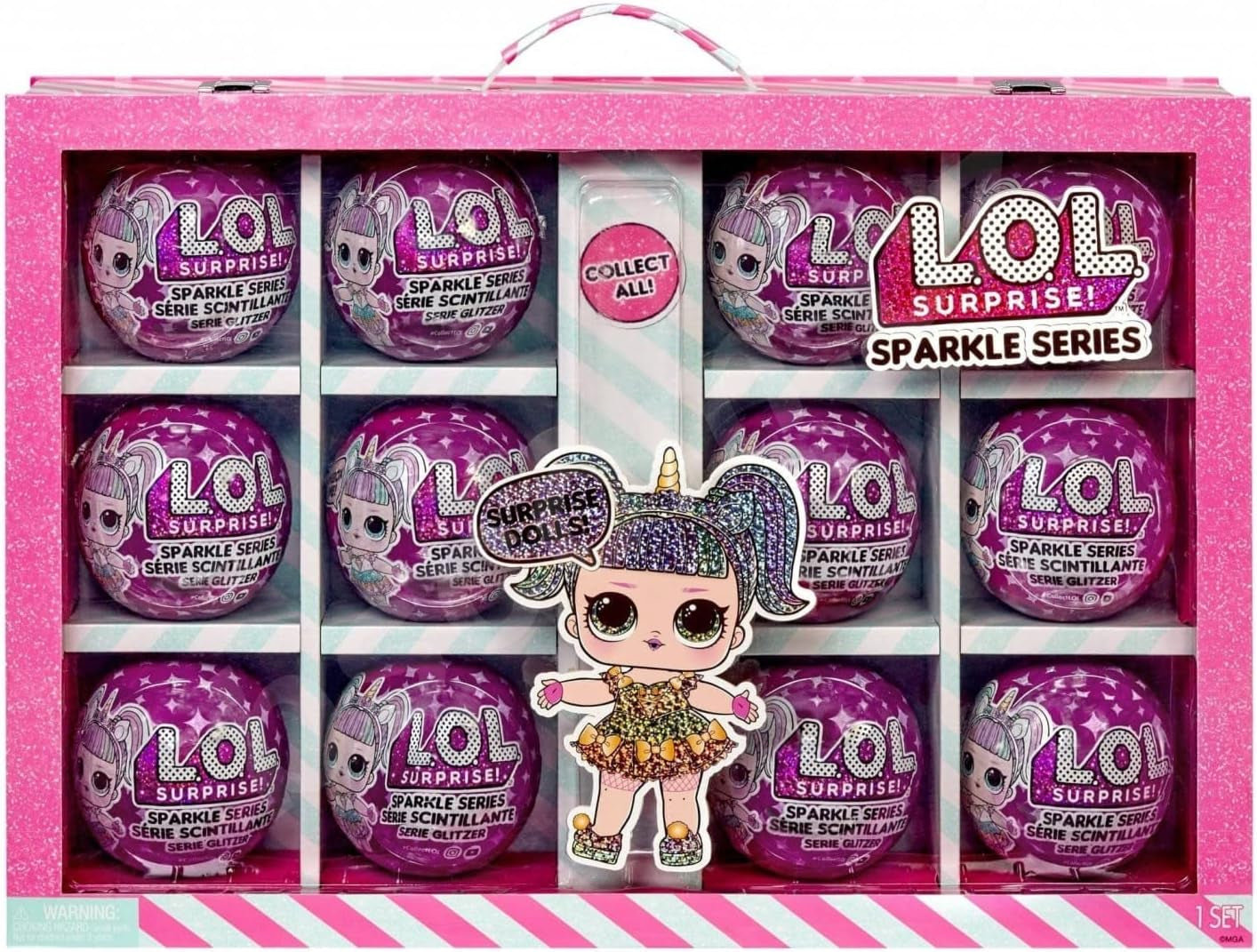LOL Surprise Glitzer Series - Glitzer-Puppen im 12er-Pack - 80+ överraskningar med valpar, outfits, accessoarer och mer - Spielzeug mit Wasserüberraschung - Für Mädchen und Jungen ab 4 Jahren