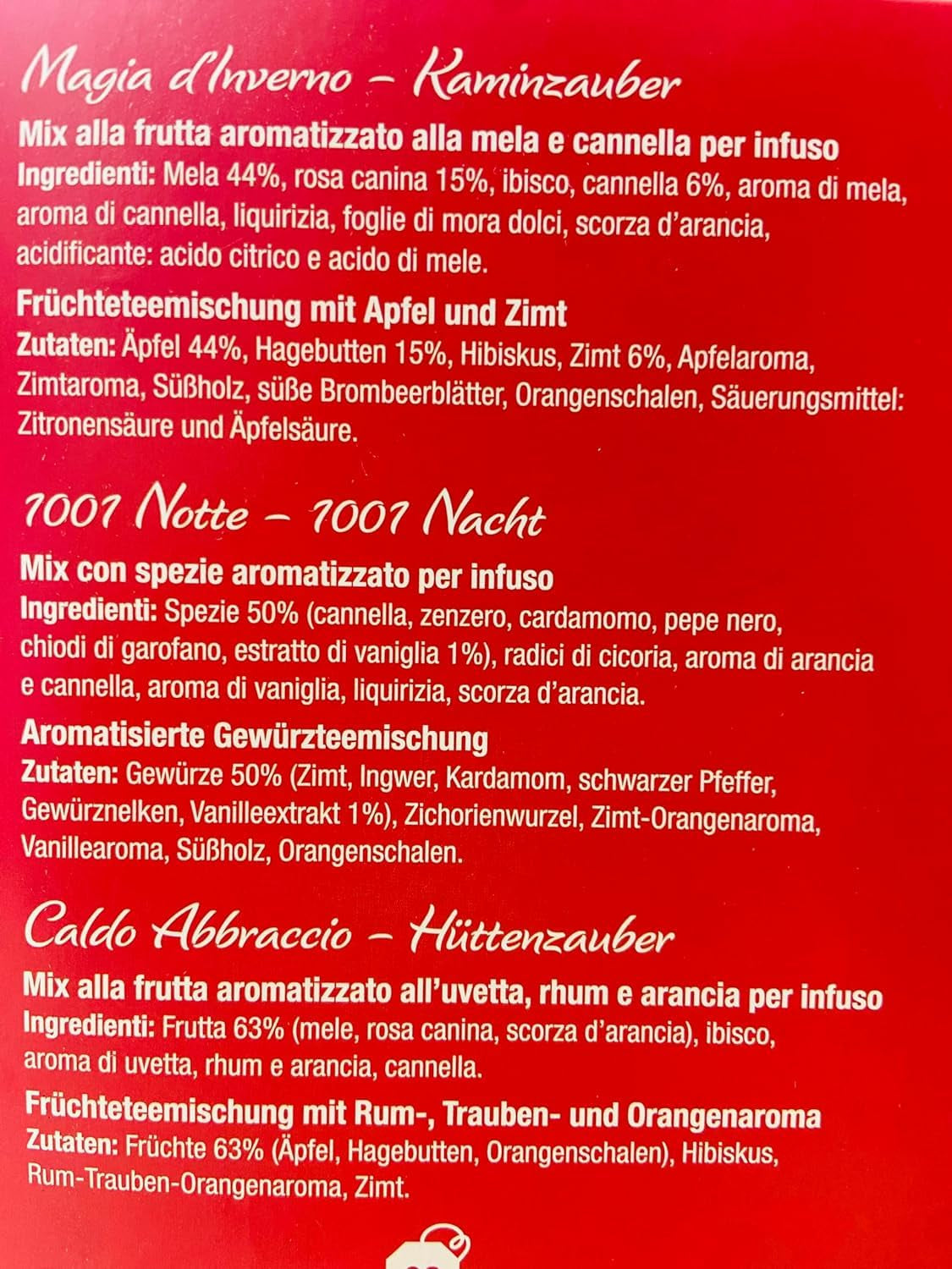 Pompadour 1913 vinterkollektion sortiment av koffeinfria frukt- och örtteer - 1 x 30 tepåsar (82,5 gram)