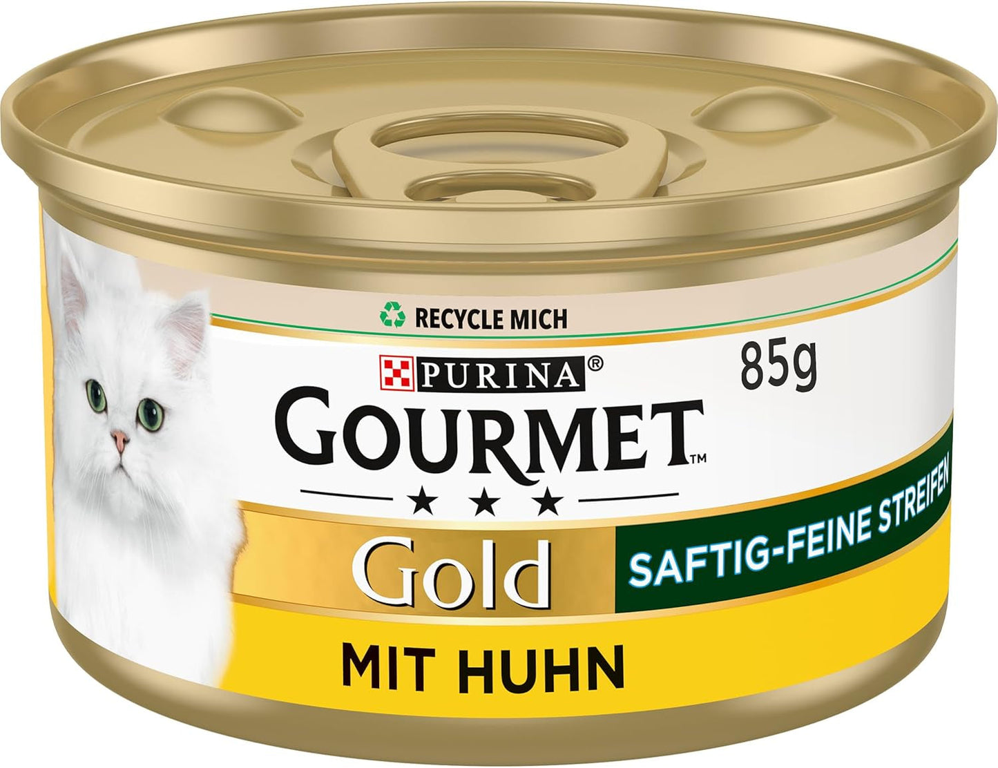 Gourmet suckulenta remsor i guld, våt kattmat med kyckling, förpackning om 12 (12 x 85 g)
