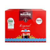 Caffè Mauro Torrefazione Kaffee Komposterbara Pods, Recyclebar Verpackung, Original Mischung - 100 stück - Intensität 10/10 - Kompatibel med ESE System Papier Pads 44 mm