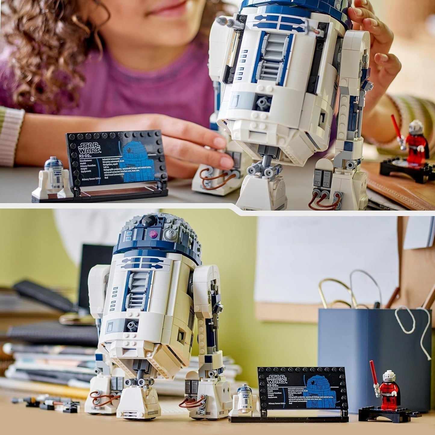 LEGO Star Wars R2-D2 modellset för barn, pojkar och flickor, byggbar droidfigur med Darth Malek 25-årsjubileumsminifigur och dekorationsskylt, samling presentidé 75379 Byggset Besuche den LEGO-Store