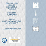 Genius Eazzzy skumkudde 40X80 Cm höjd 10Cm - Nackstödskudde med 2 grader av hårdhet + kylande gelskum - Sovkudde för sido-, rygg- och magslipare mot nacksmärta, polyester Naty Shop standardkuddar