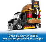 LEGO City Burger Truck Byggset med leksaksbil för 5-åringar, Food Truck minifigur och tillbehör, rolig present till pojkar och flickor 60404 Byggset Besuche den LEGO-Store