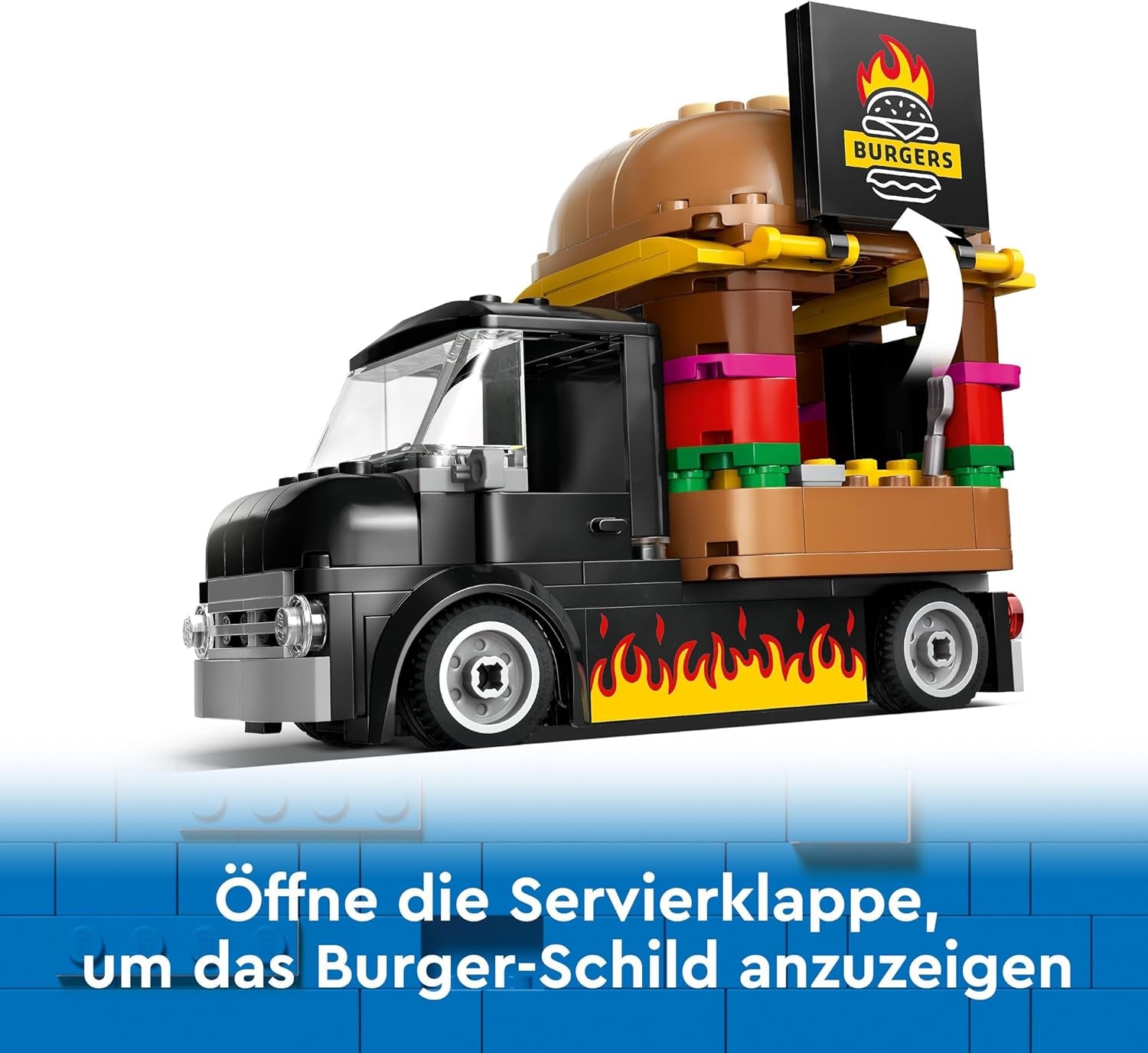 LEGO City Burger Truck Byggset med leksaksbil för 5-åringar, Food Truck minifigur och tillbehör, rolig present till pojkar och flickor 60404 Byggset Besuche den LEGO-Store