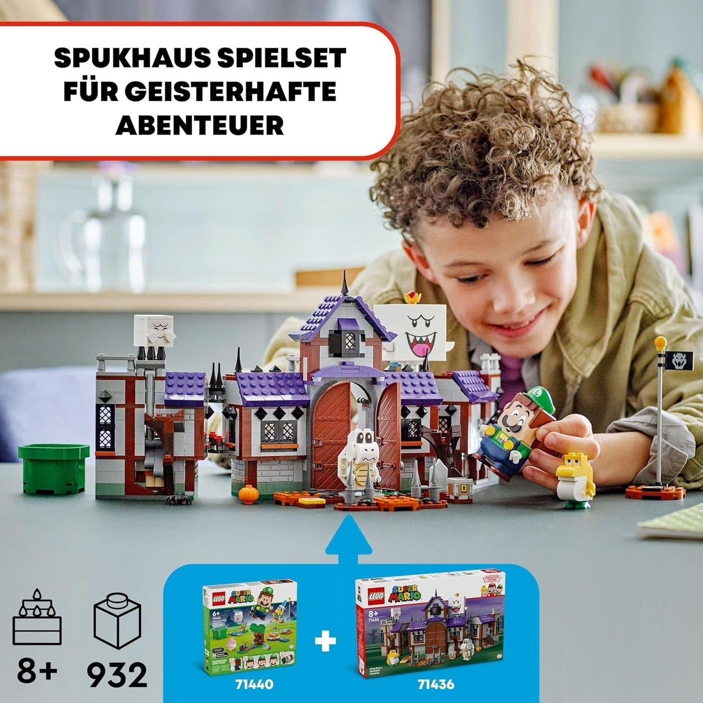 LEGO Super Mario King Buu Huu's Haunted House Kids Haunted House Nintendo Samlarset med Baby Yoshi-present för pojkar, flickor och spelare i åldern 8+ 71436 Byggset Besuche den LEGO-Store