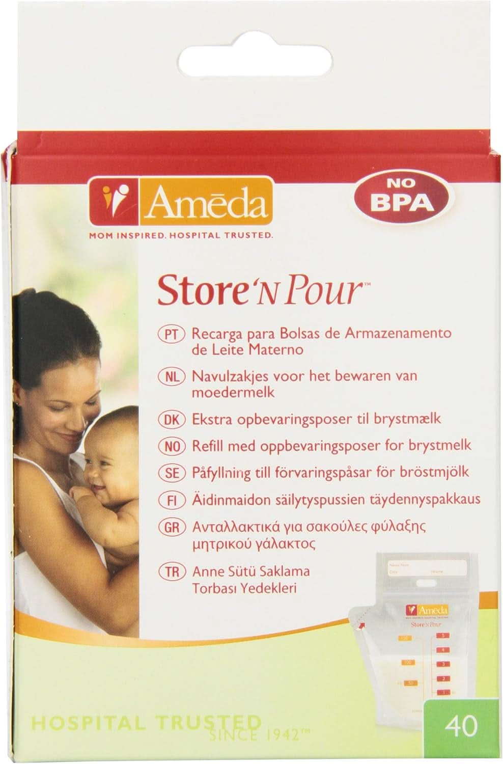 Påsar för bröstmjölk - 40 st Mat och Amning Tillbehör Bebe Naty Shop