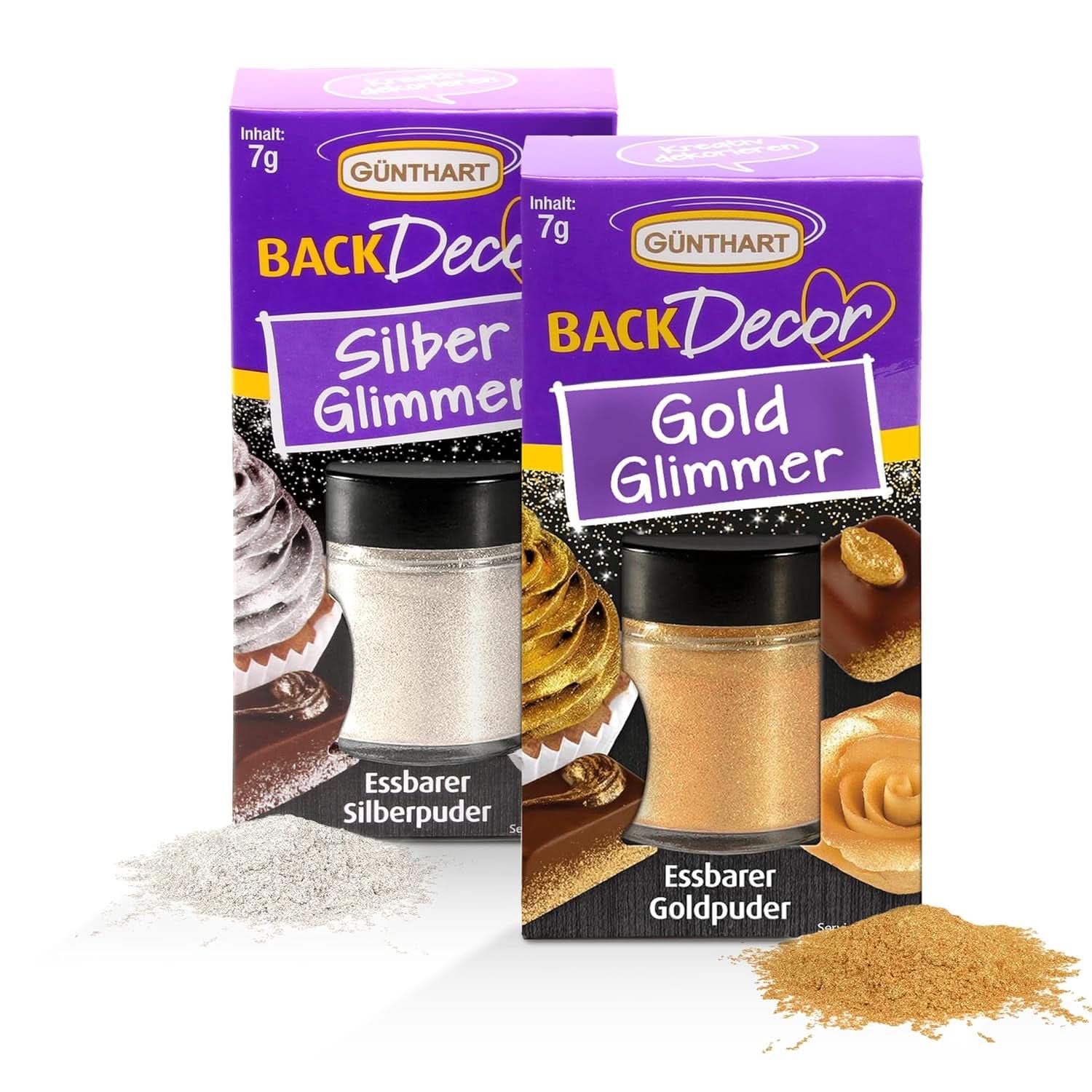 Günthart glitter, puder, guld och silver, set 2 x 7 gram Naty Shop Standardtitel