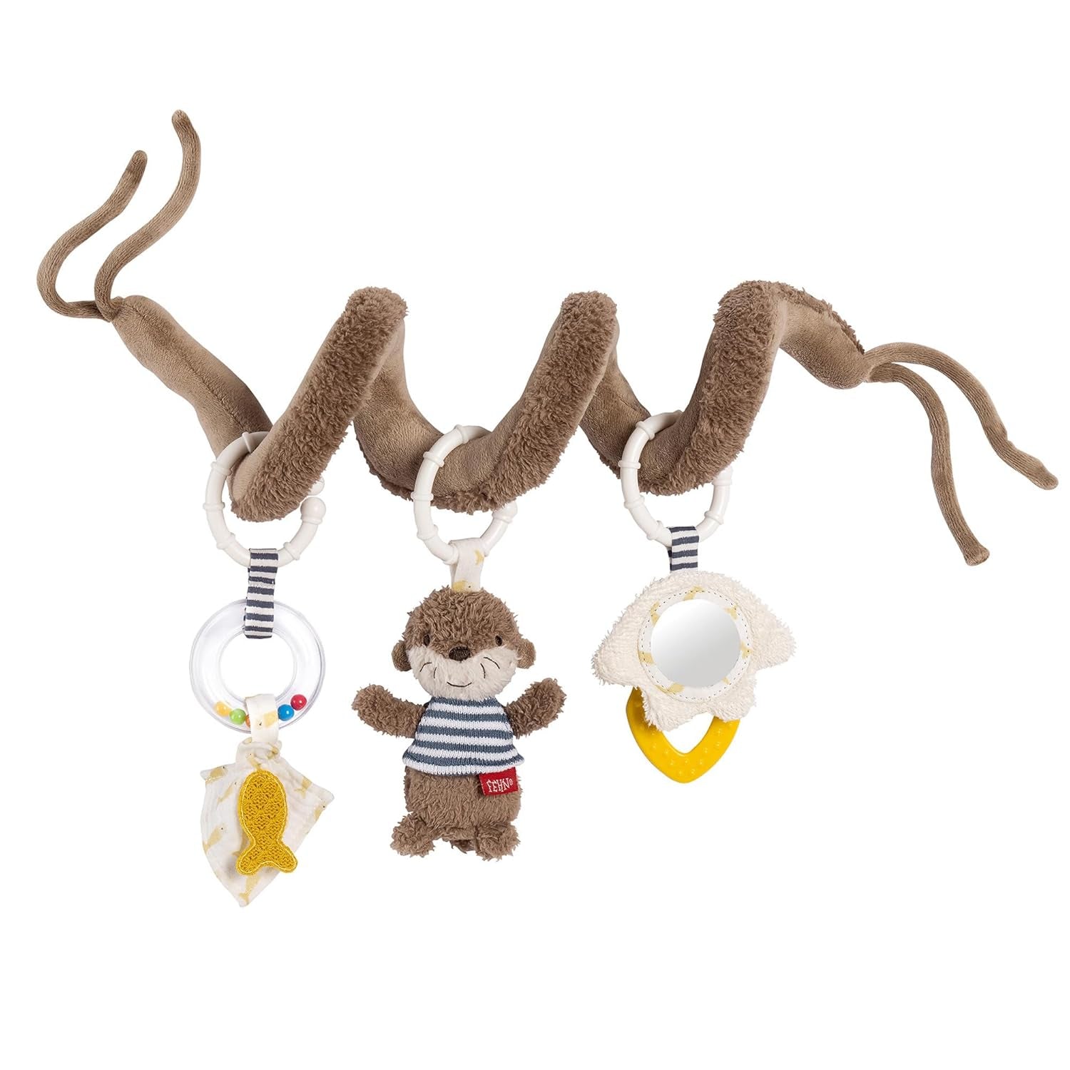 Fehn Activity Spiral Sleeping Forest - greppa och greppa barnvagnsleksak - babyleksak för säng, lekhage, barnvagn och bilbarnstol - motoraktivitetsleksak för spädbarn och småbarn från 0+ månader Babyleksaker Naty Shop Otter