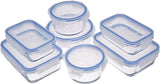 Amazon Basics matbehållare i glas med lock 20-pack (10 behållare + 10 lock) BPA-fri klarblå matförvaringslådor Naty Shop 14-pack enkel