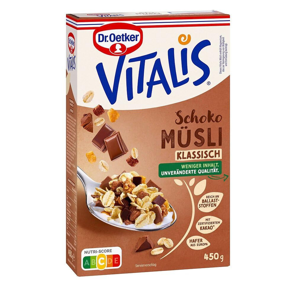 Dr. Oetker Vitalis Chokladmüsli Classic: Frukostmüsli med mjölk och mörk choklad, förpackning om 7 (7 x 600g)