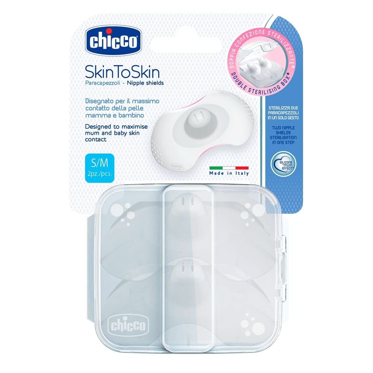 Chicco Skintoskin bröstvårtskydd, silikon, transparent, 6 st Mat och amningstillbehör Bebe Naty Shop