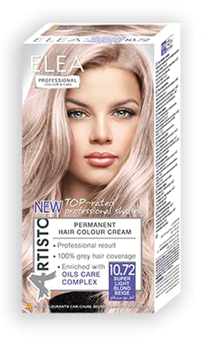 Color & Care permanent hårfärg 120ml, professionellt resultat, täckning av grått hår, berikad med oljevårdskomplex-Långvarig hårfärg (10.1 Super Light Ash Blonde) Naty Shop Hair Dye 10.72 Super Light Blonde Beige