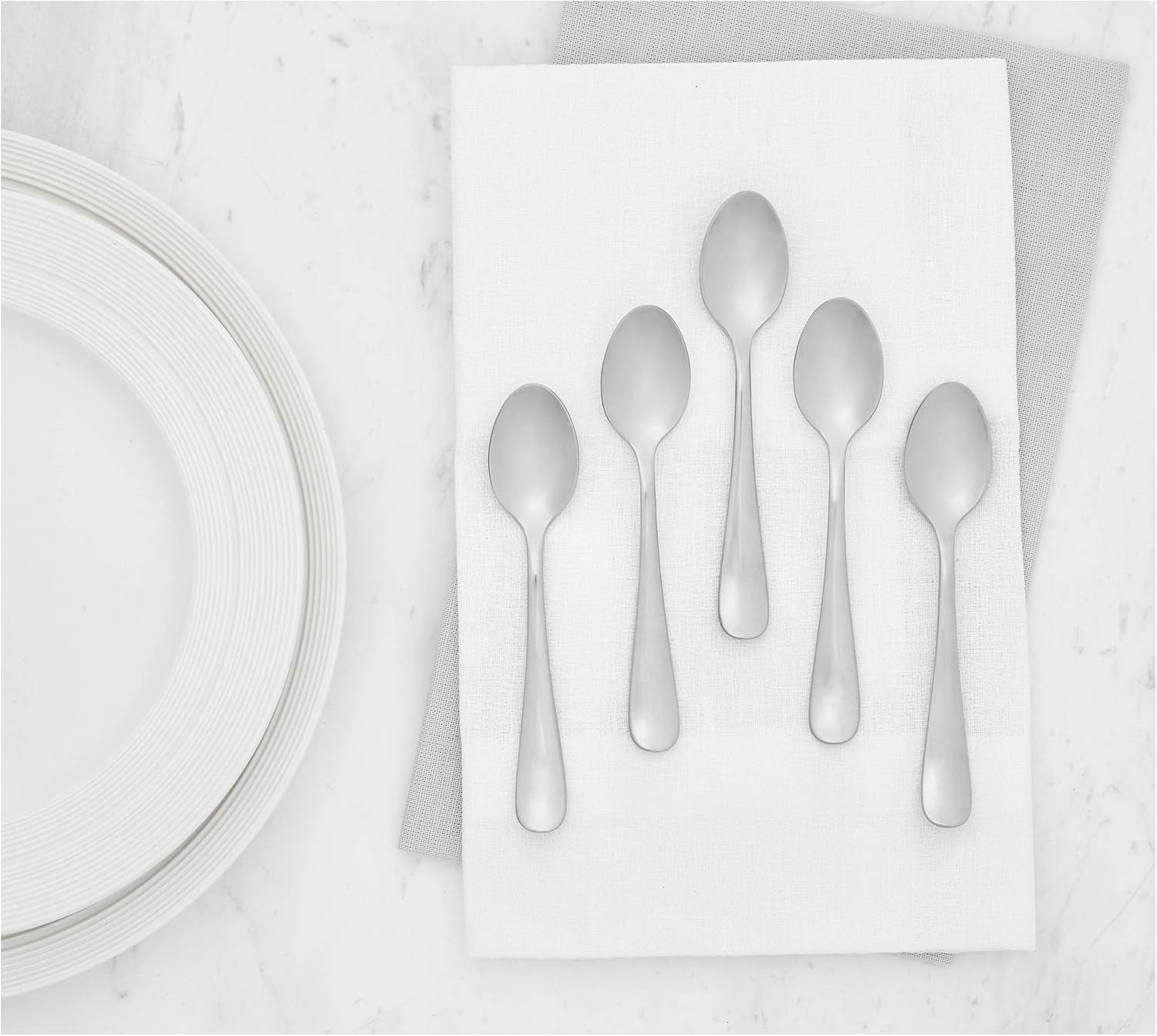 Kaffesked i rostfritt stål, design med rund kant, 12-pack, Silver Naty Shop Kitchen