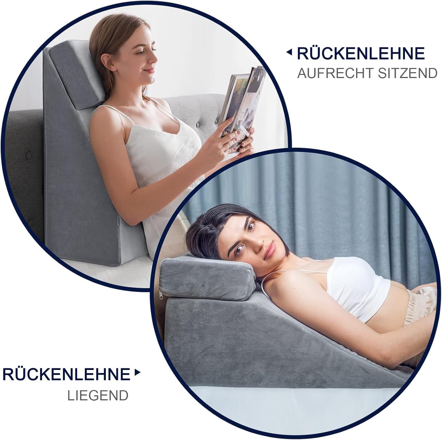 Läskudde och benhiss fjäderkudde, Memory Foam Nackrygg Benkudde, Multifunktionell avtagbar kudde för säng, soffa, sittande, sova och vila (grå)