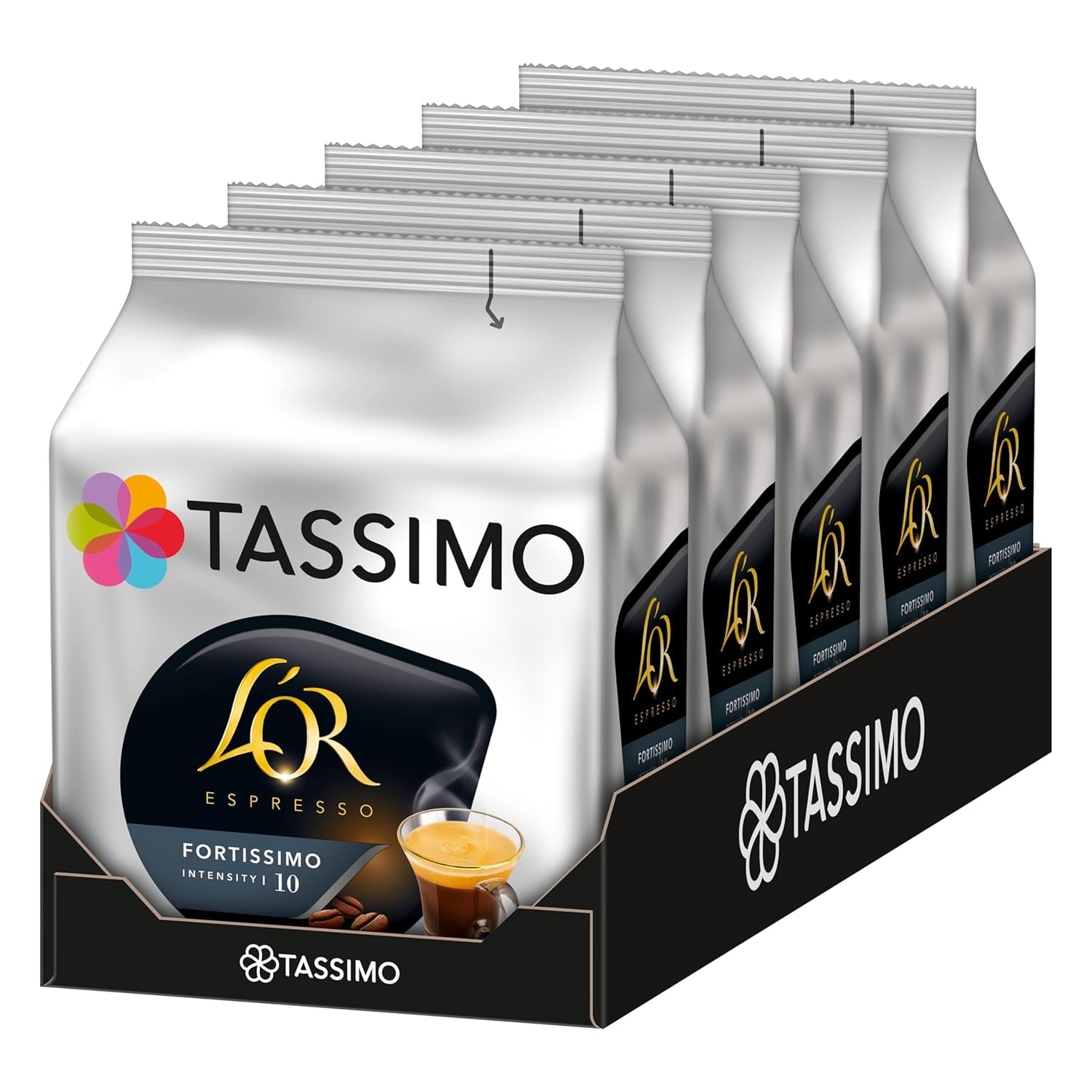 Tassimo Kapseln L'OR Espresso Fortissimo, 5 x 16 dynor, 80 Kaffeekapseln