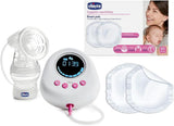 Chicco, bärbar elektrisk bröstpump, 5 nivåer av intensitet, 150 ml Tillbehör Mat och amning Bebe Naty Shop Milchpumpe + Sauger