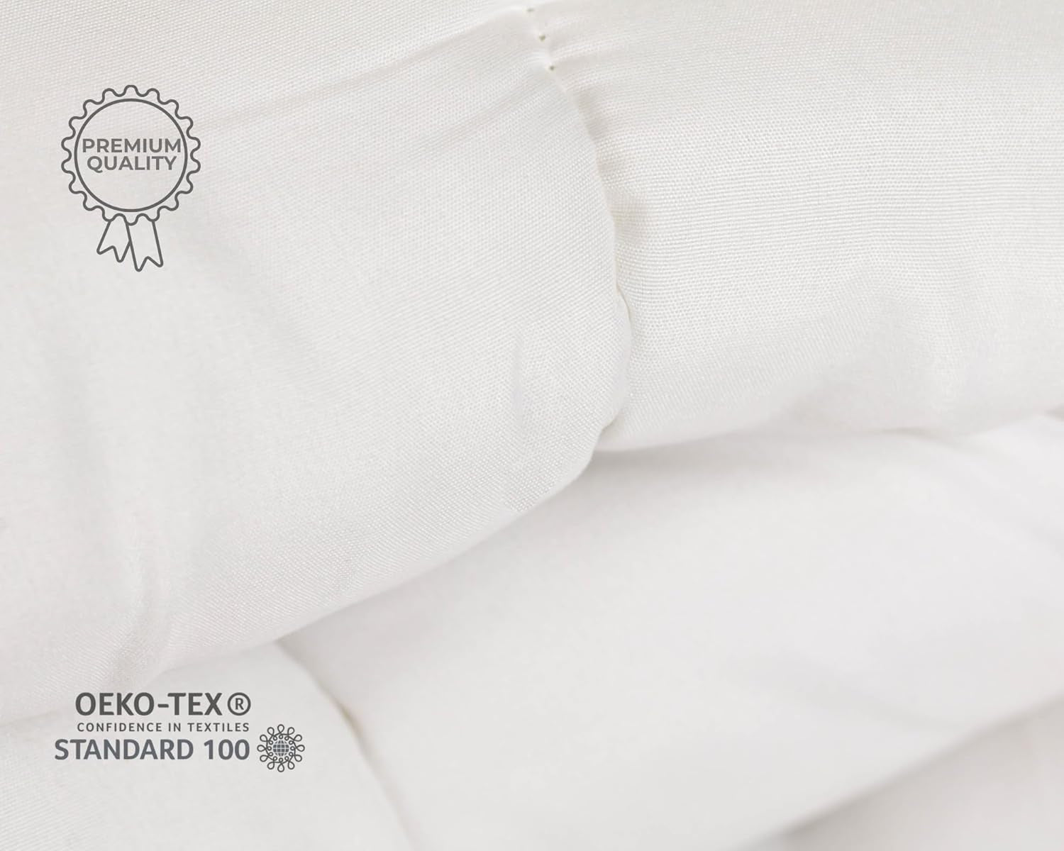 Täcke TRAMAS+ 200 Gr/M² för sängar gjorda av silikoniserade ihåliga fibrer - 150X220 Cm - Oeko Tex certifierad - Vit, mjuk, varm, minimalistisk - Säng 90 Cm Täcken och täcken Naty Shop