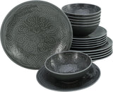 CreaTable, 21627, Orient Mandala-serien, 18-delad servisset, porslinstallrikar, diskmaskin och mikrovågssäker, tillverkad i Europa