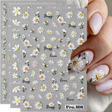 5st Geprägte Gänseblümchen Nagelsticker Selbstklebend Blumen Nagelaufkleber Gänseblümchen Schmetterling Nagel Sticker Nageldesign Aufkleber Nägel Zubehör Blume Nail Sticker Flower Nail Art Stickers