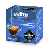 Lavazza A Modo Mio Dek Cremoso, 256 kaffekapslar, för koffeinfri espresso med aromatiska toner av mandel och canditis, 100% Arabica, intensitet 7/13, medelrostad, 16 förpackningar