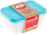 Kekeeper set med 3 matförvaringsburkar, 3 x 1,25 l, 20,5 x 15,5 x 6,5 cm, Fredo Fresh, transparent blå Matförvaringslådor Naty Shop Standardtitel