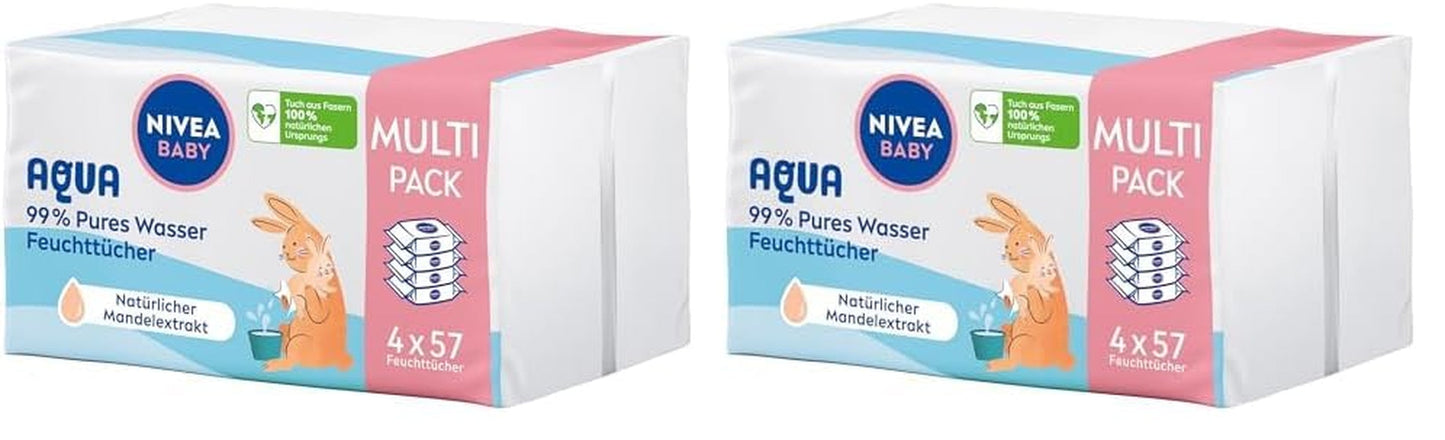 NIVEA Baby Aqua våtservetter 4x57 st