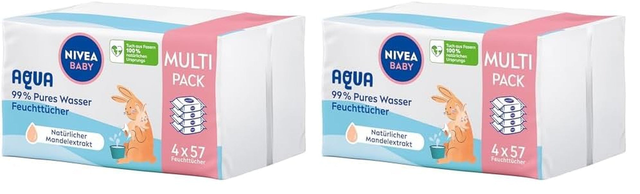 NIVEA Baby Aqua våtservetter 4x57 st