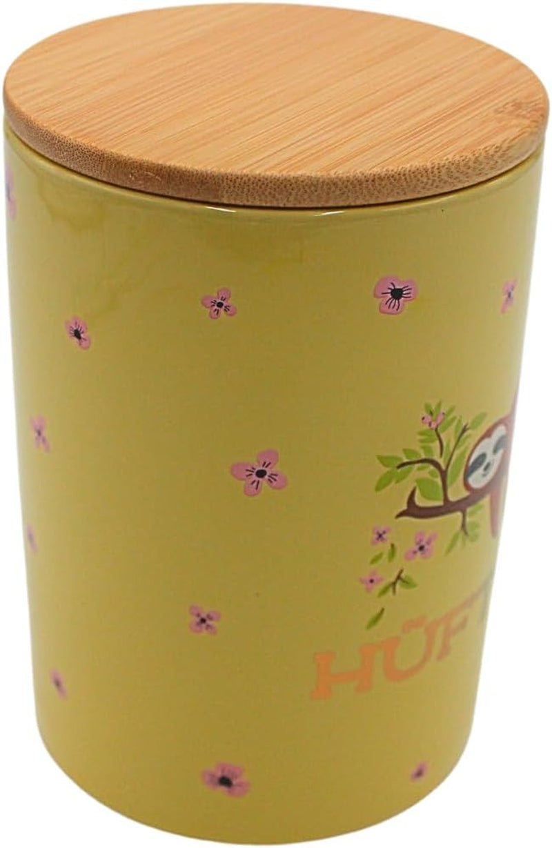 Dekohelden24 Elegant keramisk förvaringslåda/kaffe/färsk mat/kex Hüftgold. Anledningen: lat. Mått: H/Ø 15,6 x 11 cm. Naty Shop matförvaringslådor