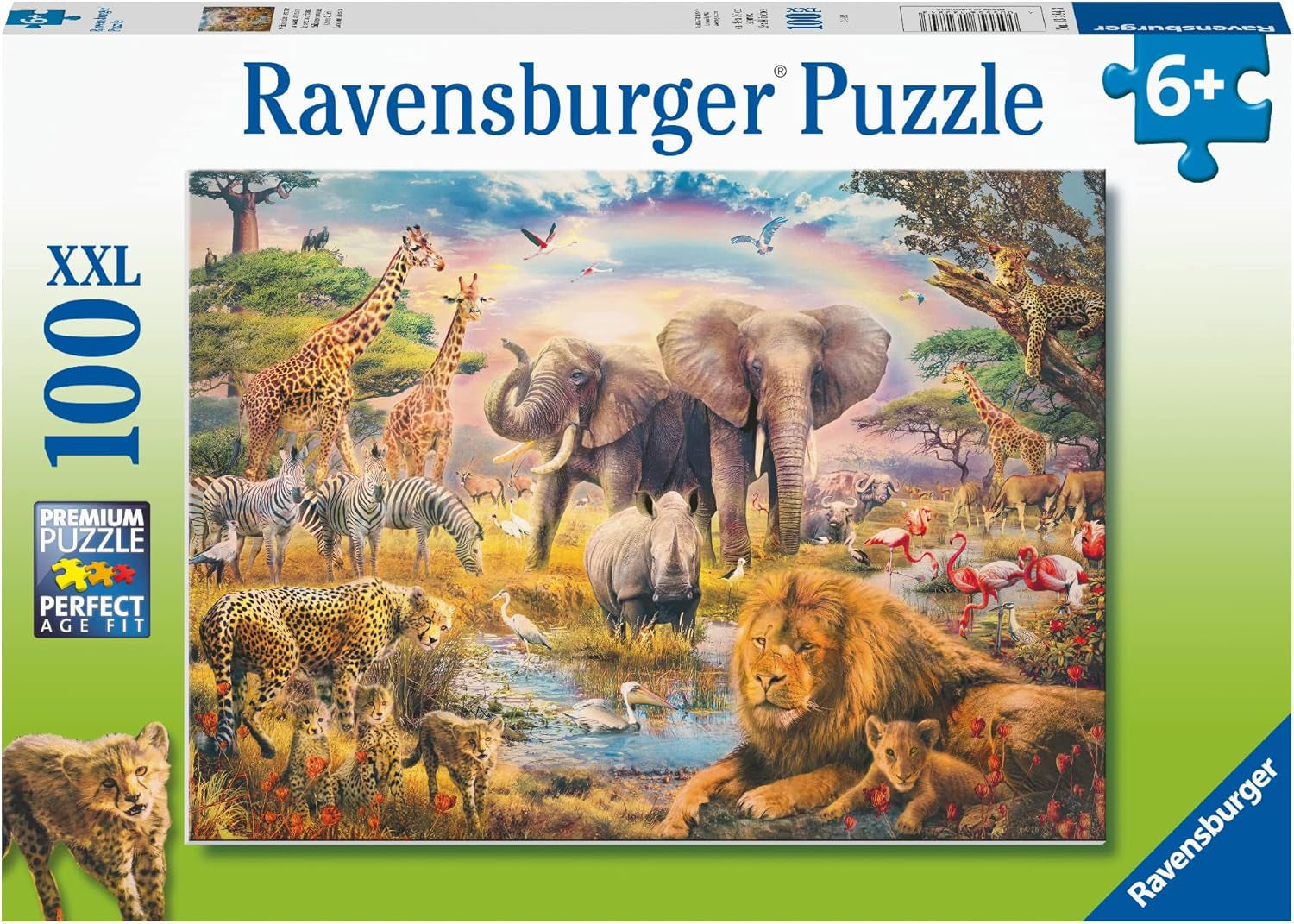 Ravensburger barnpussel - African Savannah - 100-bitars pussel för barn från 6 år och uppåt Pussel Naty Shop Standardtitel