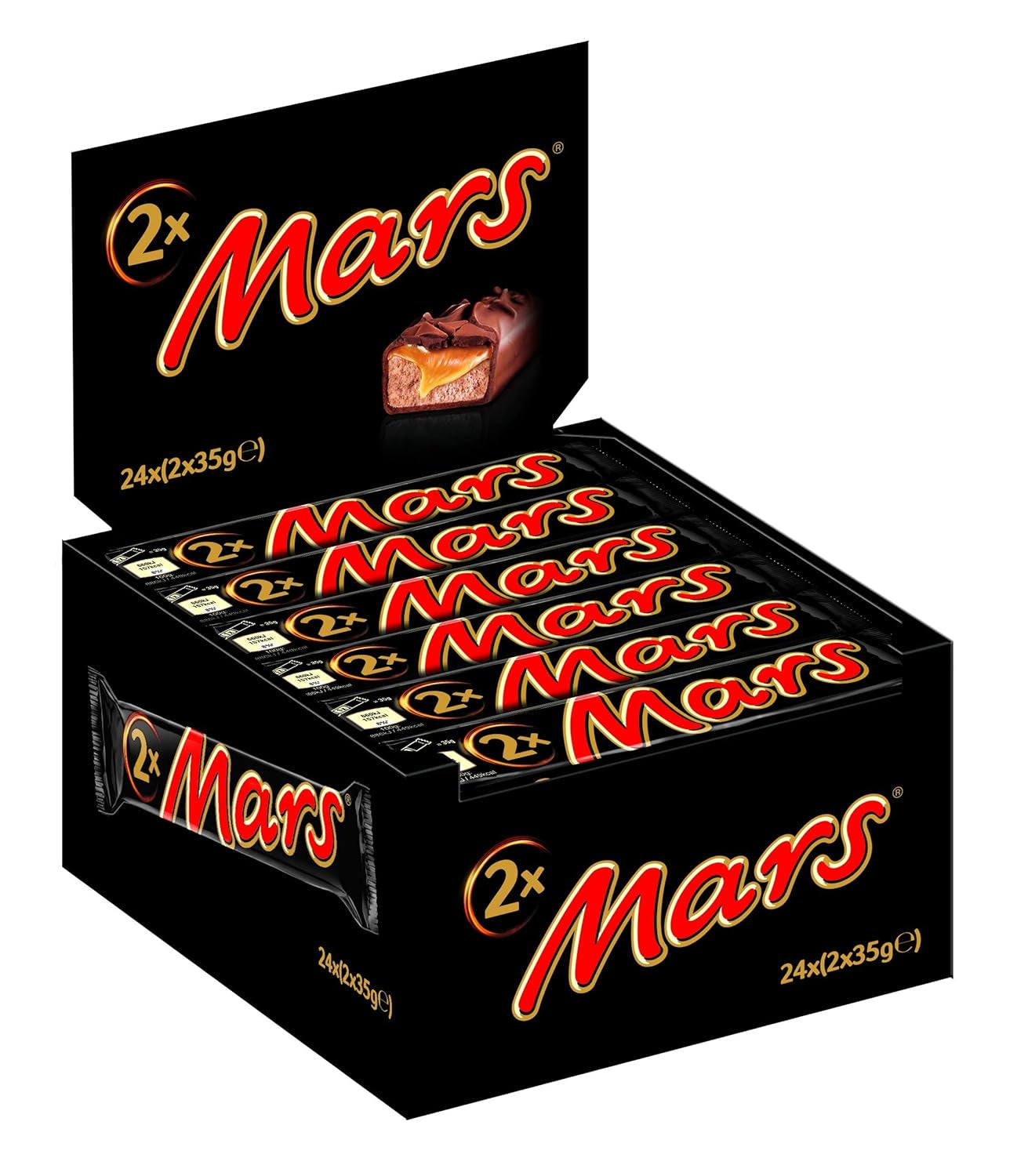 Mars chokladkakor, med kola, nougat och mjölkchoklad, 32 förpackningar x 51g