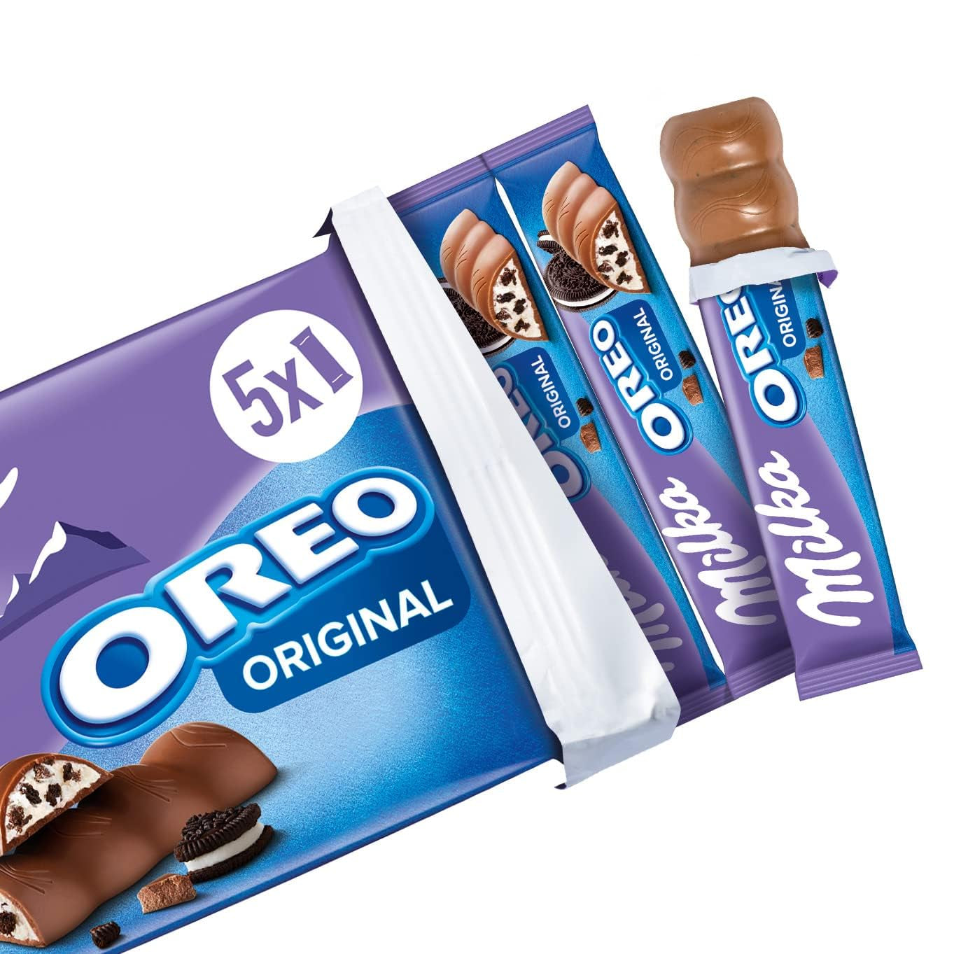 Milka & OREO bars – alpin mjölkchoklad med knapriga bitar av OREO kex i mjölkgrädde – 13 x 185g