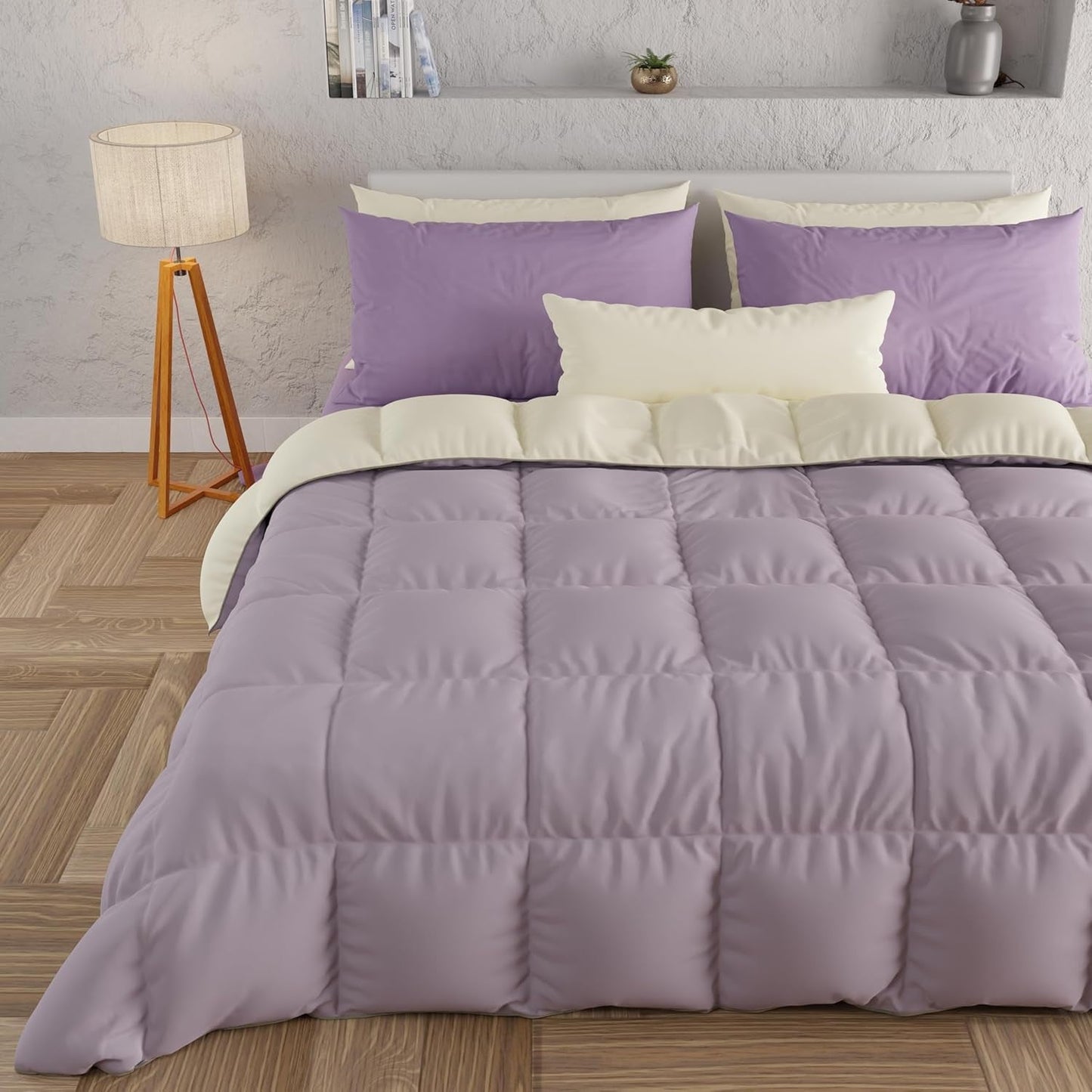 PETTI Artigiani Italiani - Vintertäcke för dubbelsäng, maxi, monokrom, dubbelsidig, vit, grå, 100% Made in Italy Täcken och täcken Naty Shop Pink Sängstorlek 120-130X200: [Quilt 220 X 260 Cm]